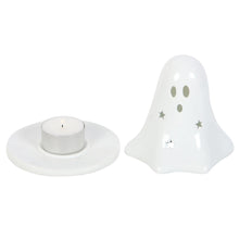 Load image into Gallery viewer, Ceramic Ghost Tealight and Incense Cone Holder