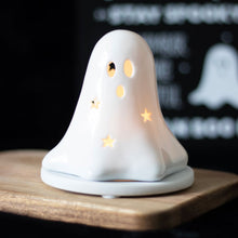 Load image into Gallery viewer, Ceramic Ghost Tealight and Incense Cone Holder