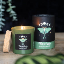 Load image into Gallery viewer, Witchy Goth Luna Moth White Sage Candle