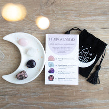 Load image into Gallery viewer, 'Love' Healing Crystal Set with Moon Trinket Dish