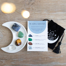 Load image into Gallery viewer, 'Success' Healing Crystal Set with Moon Trinket Dish