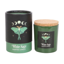 Load image into Gallery viewer, Witchy Goth Luna Moth White Sage Candle