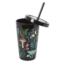 Load image into Gallery viewer, Gothic Witchy Dark Forest Print Plastic Tumbler with Straw