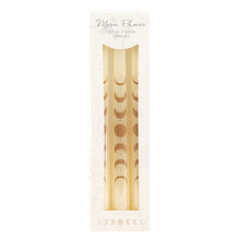 Load image into Gallery viewer, Witchy Set of 3 Off White Moon Phases Taper Dinner Candles