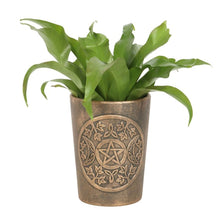 Load image into Gallery viewer, Gothic Triple Moon Bronze Terracotta Plant Pot by Lisa Parker