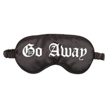 Load image into Gallery viewer, Gothic 'Go Away' Black Satin Sleep Mask