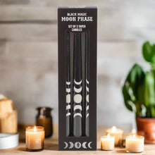 Load image into Gallery viewer, Set of 3 Black Magic Moon Phase Taper Candles