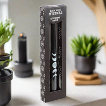 Load image into Gallery viewer, Gothic Set of 3 Black Magic Mystical Taper Candles