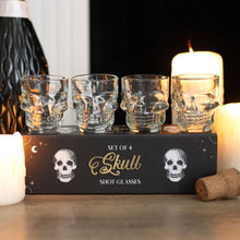 Load image into Gallery viewer, Set of 4 Skull Shot Glasses Set