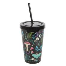 Load image into Gallery viewer, Gothic Witchy Dark Forest Print Plastic Tumbler with Straw