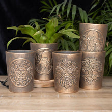Load image into Gallery viewer, Gothic Triple Moon Bronze Terracotta Plant Pot by Lisa Parker