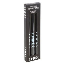 Load image into Gallery viewer, Set of 3 Black Magic Moon Phase Taper Candles