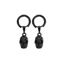Load image into Gallery viewer, Black Gothic Stainless Steel Skull Earrings