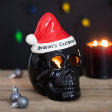 Load image into Gallery viewer, Seasons Creepings Skull Tealight Holder Goth Homeware