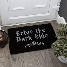 Load image into Gallery viewer, Black 'Enter The Dark Side' Coir Doormat