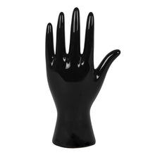 Load image into Gallery viewer, Black Ceramic Palmistry Hand Ornament/ Ring Holder