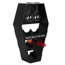 Load image into Gallery viewer, 'Witch Way to the Wine?' Coffin Wine Shelf