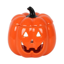 Load image into Gallery viewer, Orange Jack-O-Lantern Oil Burner Halloween Goth Homeware