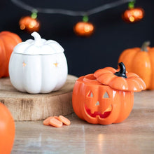 Load image into Gallery viewer, Orange Jack-O-Lantern Oil Burner Halloween Goth Homeware
