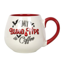 Load image into Gallery viewer, My Blood Type is Coffee Rounded Mug Goth Home Decor