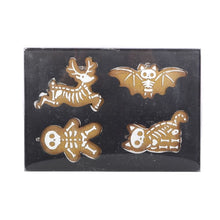 Load image into Gallery viewer, Set of 4 Creepy Skeleton Cookie Ornaments