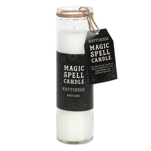 Load image into Gallery viewer, White Sage Scented 'Happiness' Spell Tube Candle Goth Witchy Homeware