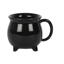 Load image into Gallery viewer, Witches Brew Ceramic Cauldron Tea Set & 4 8oz Moon Mugs