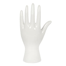 Load image into Gallery viewer, White Ceramic Palmistry Hand Ornament/ Ring Holder Witchy Decor