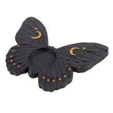 Load image into Gallery viewer, Black Moth Tealight Candle Holder Goth Homeware