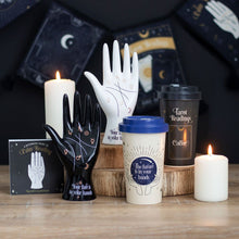 Load image into Gallery viewer, Black Ceramic Palmistry Hand Ornament/ Ring Holder