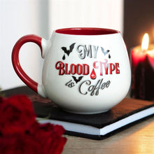 Load image into Gallery viewer, My Blood Type is Coffee Rounded Mug Goth Home Decor