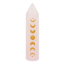 Load image into Gallery viewer, 5cm Rose Quartz Moon Phase Crystal Point
