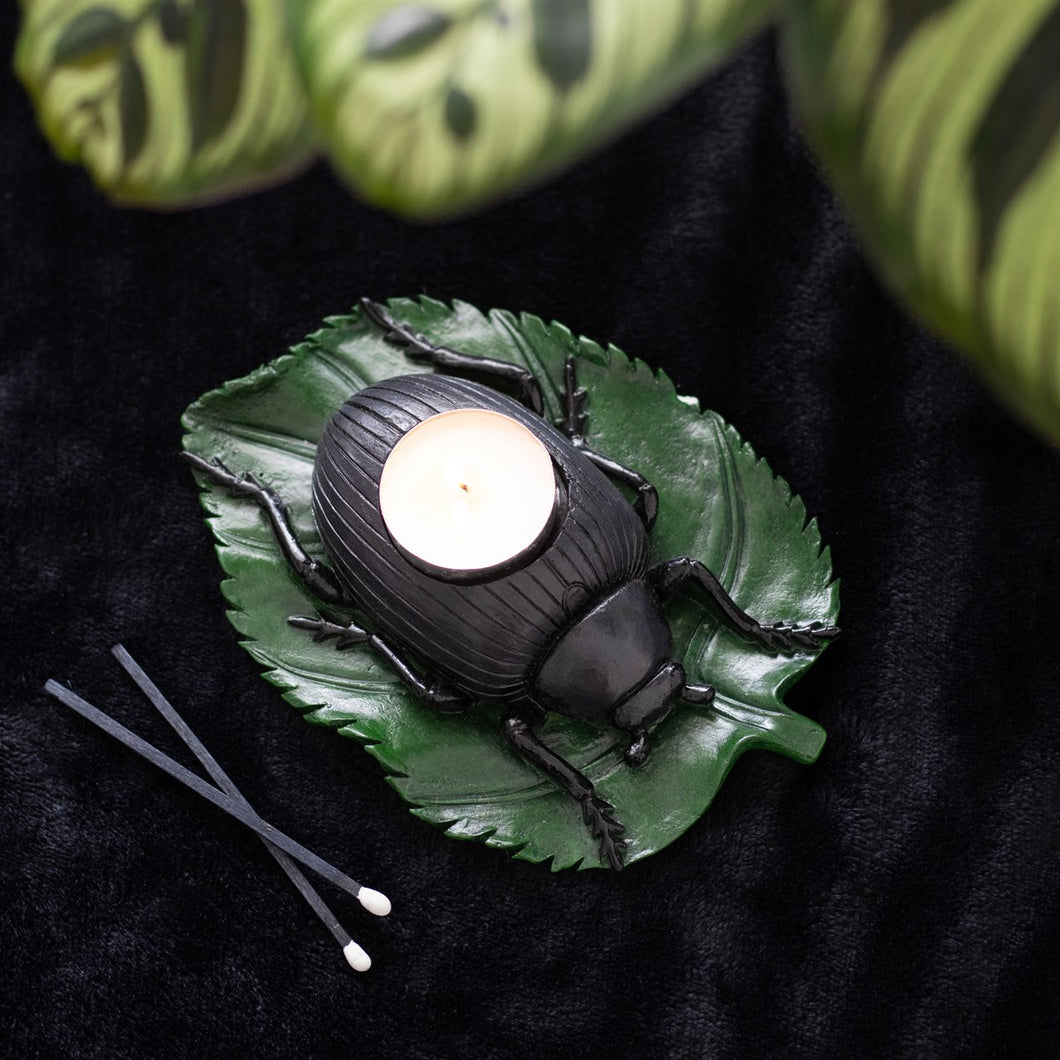 Beetle Tealight Candle Holder Goth Homeware