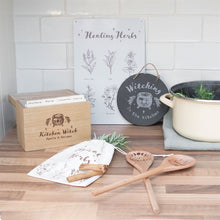 Load image into Gallery viewer, Kitchen Witch Wooden Recipe Box
