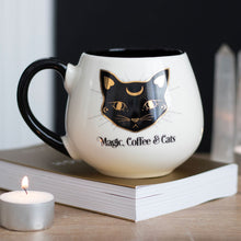 Load image into Gallery viewer, Magic, Coffee &amp; Cats Rounded Mug
