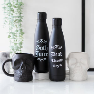 Matte White Skull Mug Goth Home Decor