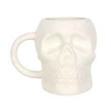 Load image into Gallery viewer, Matte White Skull Mug Goth Home Decor
