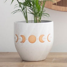 Load image into Gallery viewer, Moon Phase Plant Pot Witchy Home Decor
