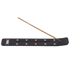 Triple Moon Wooden Incense Ash Catcher Witchy Goth Decor