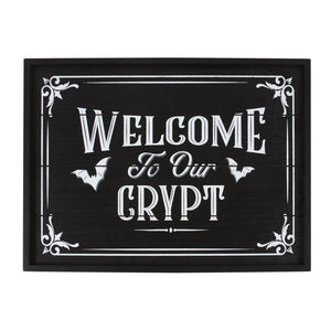 Welcome To Our Crypt Wall Plaque Gothic Decor