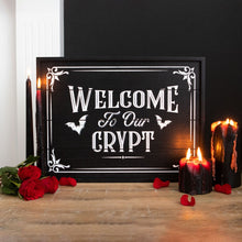 Load image into Gallery viewer, Welcome To Our Crypt Wall Plaque Gothic Decor
