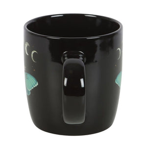 Gothic Homeware Black Luna Moth Witchy Mug