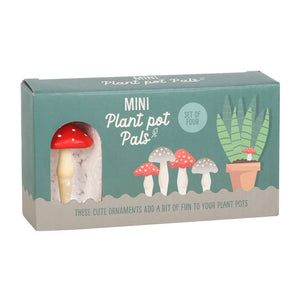 Set of 4 Mini Mushroom Plant Pot Pals