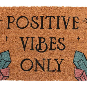 Witchy Crystal Natural 'Positive Vibes Only' Doormat