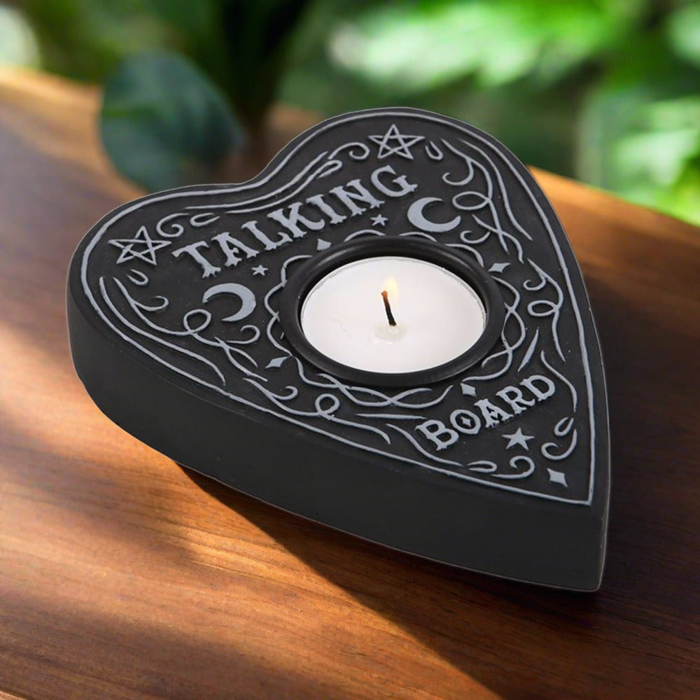 Gothic Homeware Talking Board Tealight Black Candle Holder