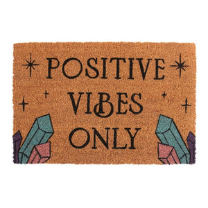 Witchy Crystal Natural 'Positive Vibes Only' Doormat