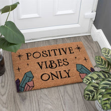 Load image into Gallery viewer, Witchy Crystal Natural &#39;Positive Vibes Only&#39; Doormat
