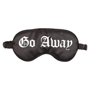 Gothic 'Go Away' Black Satin Sleep Mask