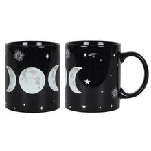 Load image into Gallery viewer, Gothic Homeware Black Triple Moon Mug
