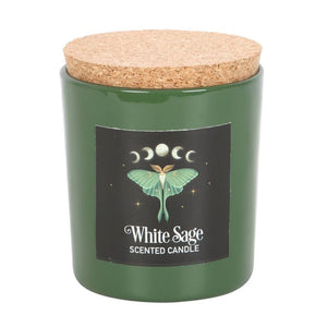 Witchy Goth Luna Moth White Sage Candle